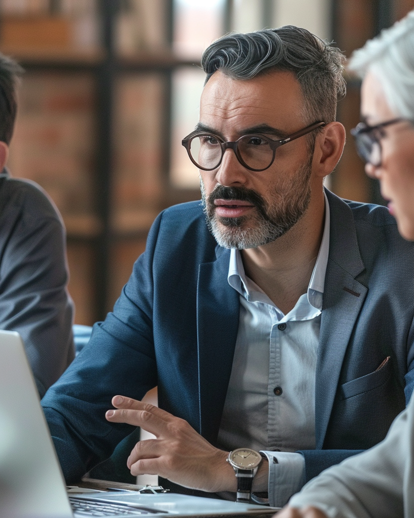 vertical photo of business managers
